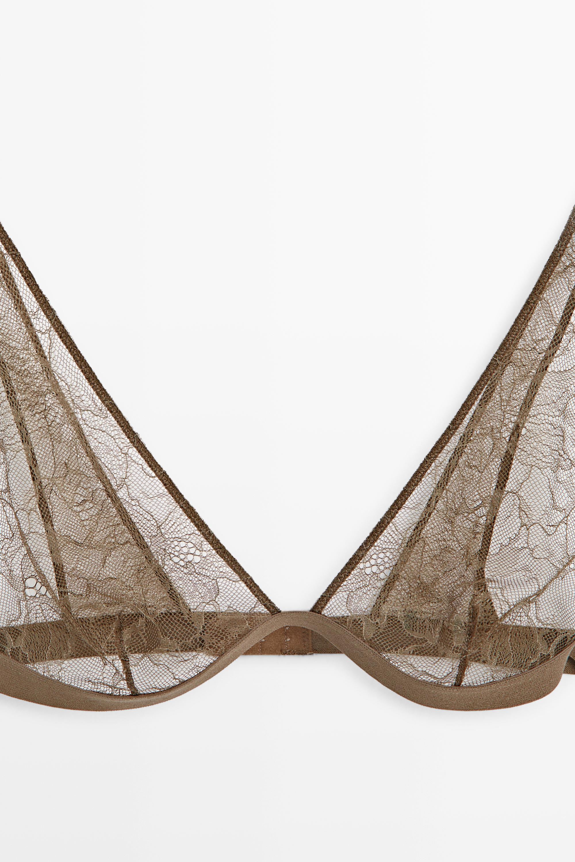 Soutien-gorge dentelle florale bande élastique